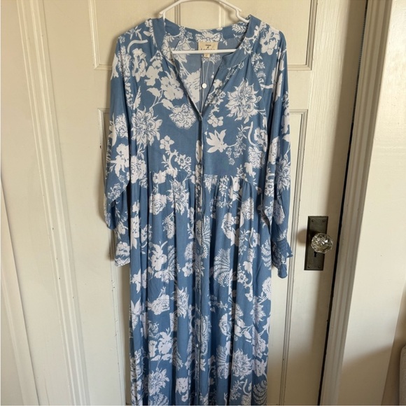 NWT House of Lacuna Tuscany Blur Coconut floral dress size large - Picture 4 of 10